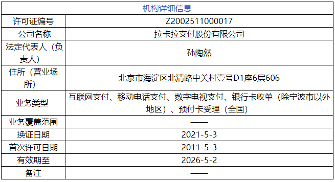 POS圈：拉卡拉法人由“孙陶然”变更为“陈烈”，“汇付天下”更名为“汇付支付”！(图5)